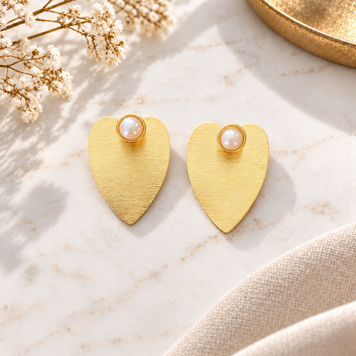 Conall Earrings | Gold Water Pearl Statement Earrings | Bellalu Jewelry
