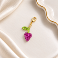 Grape Charm Necklace Pendant – Handmade Miyuki Bead Charm