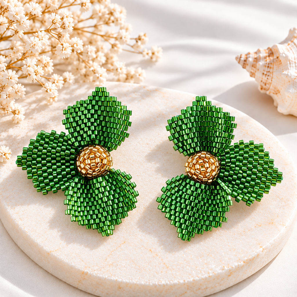 Jannesita Flower Miyuki Earrings | Handmade Beaded Jewelry | Bellalu