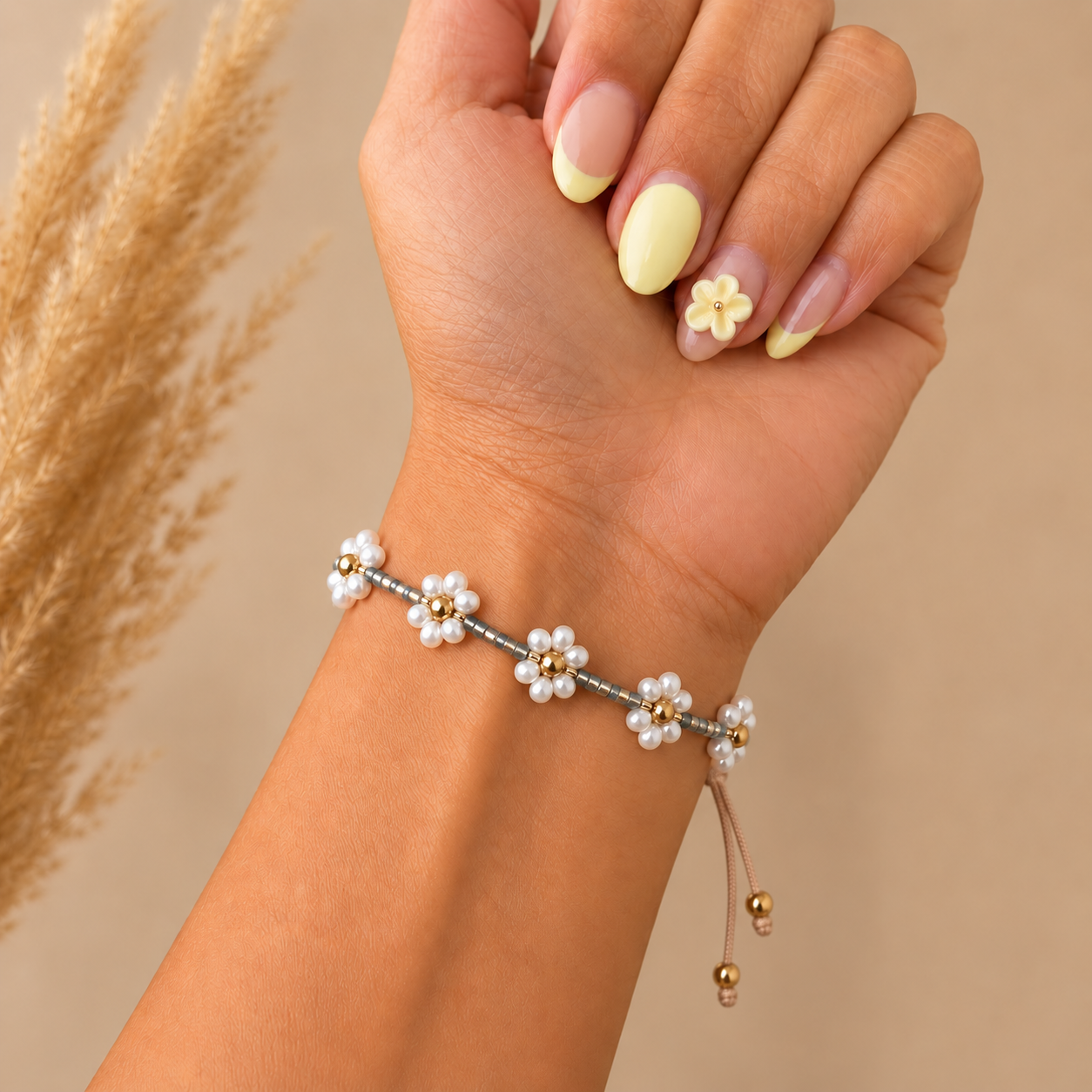 Handmade Daisy Beaded Bracelet | Adjustable Miyuki Bracelet | Bellalu