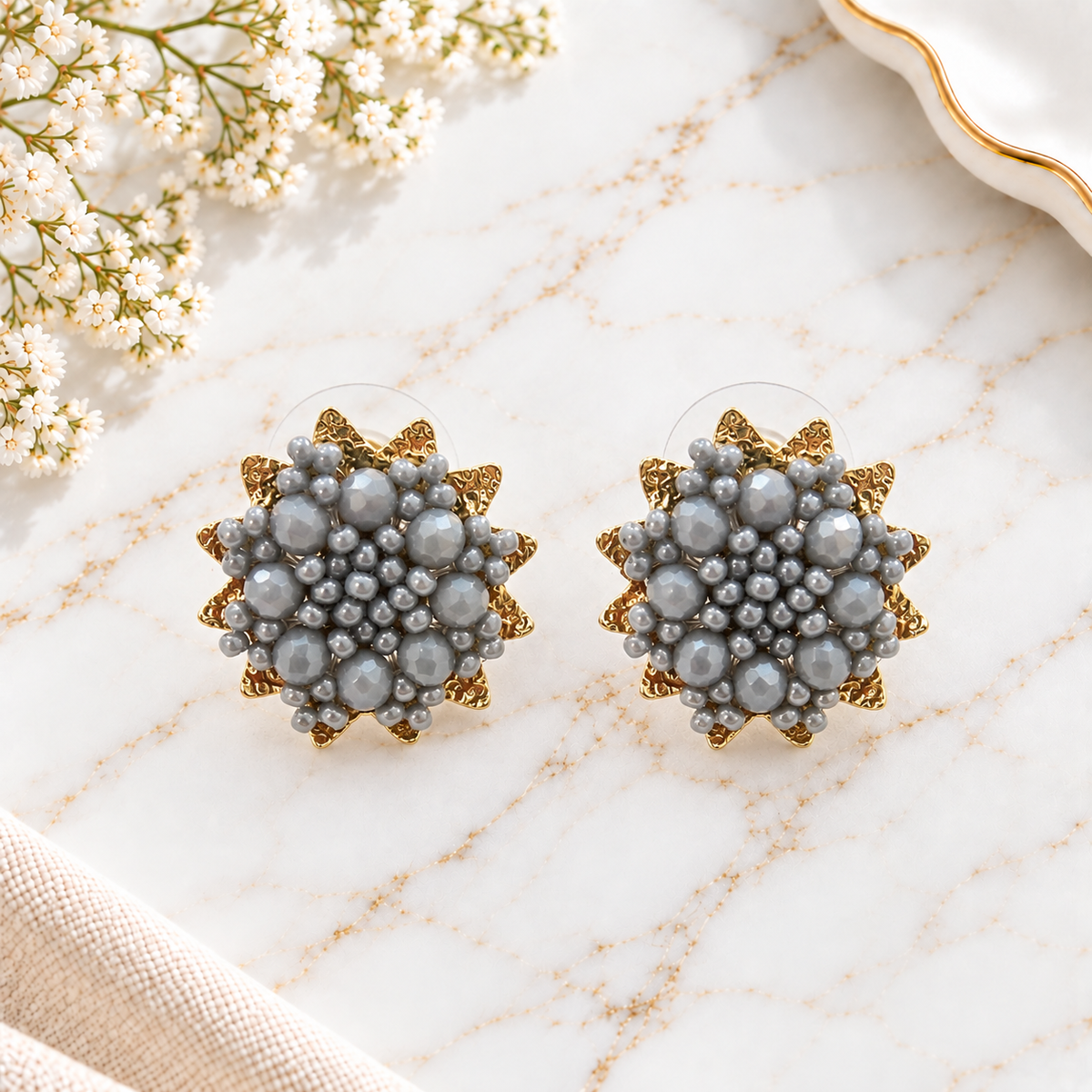 Stars Earrings | Gold-Plated Bronze Jewelry