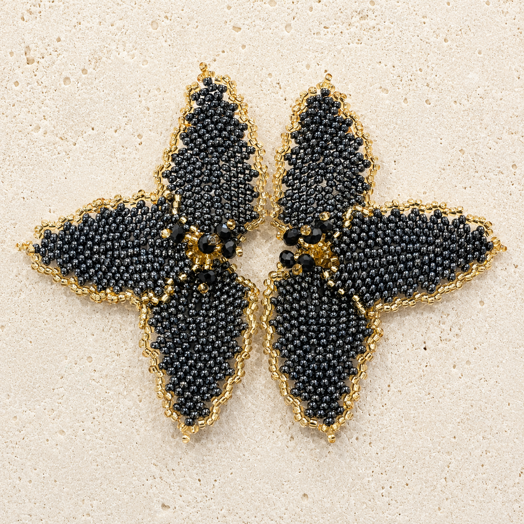 Half Flower Earrings Modern Floral Statement Jewelry for Women