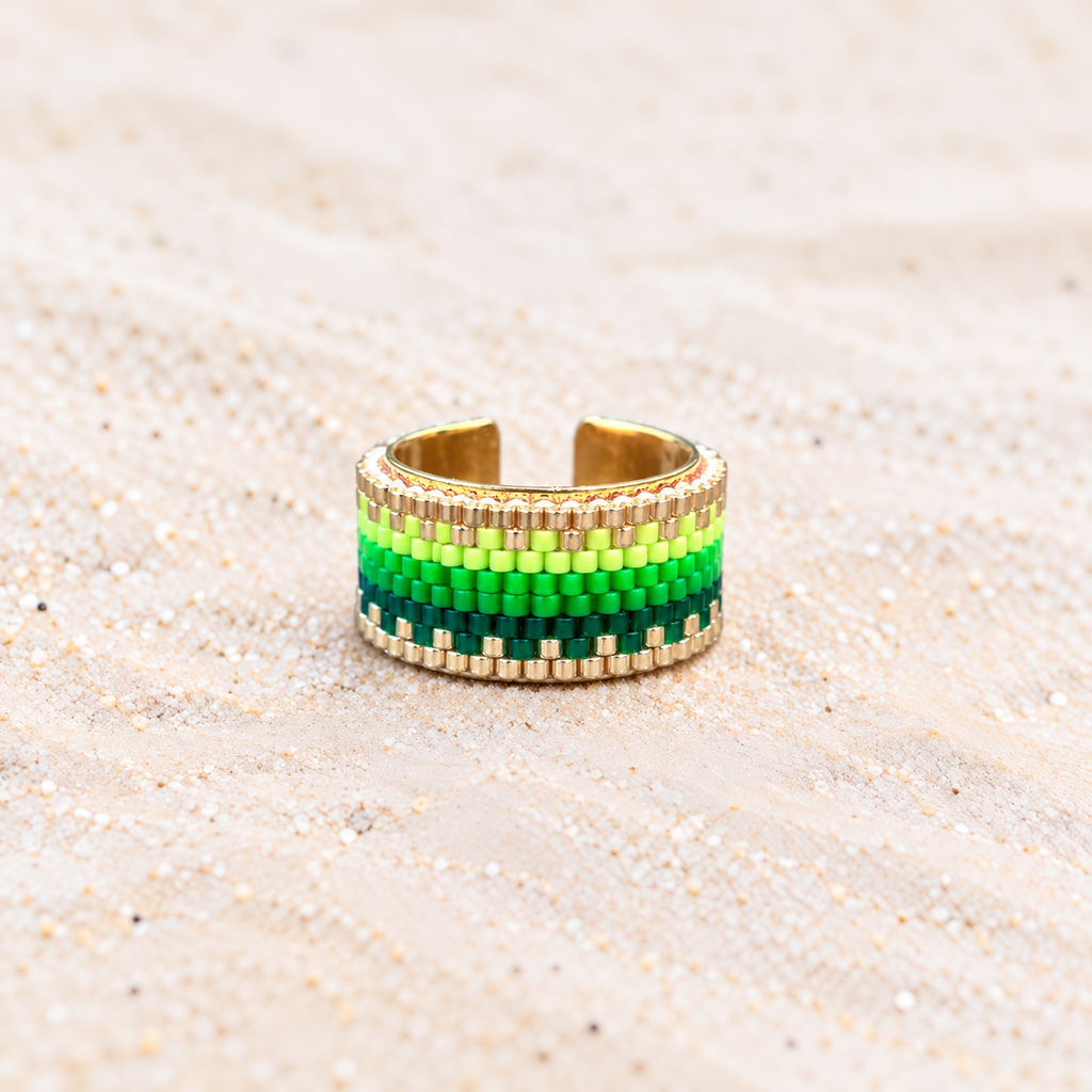 Aliza Adjustable Ring | Handmade Miyuki Bead Ring | Bellalu Jewelry