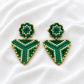 Azteca Earrings | Handmade Miyuki Beaded Statement Earrings | Bellalu