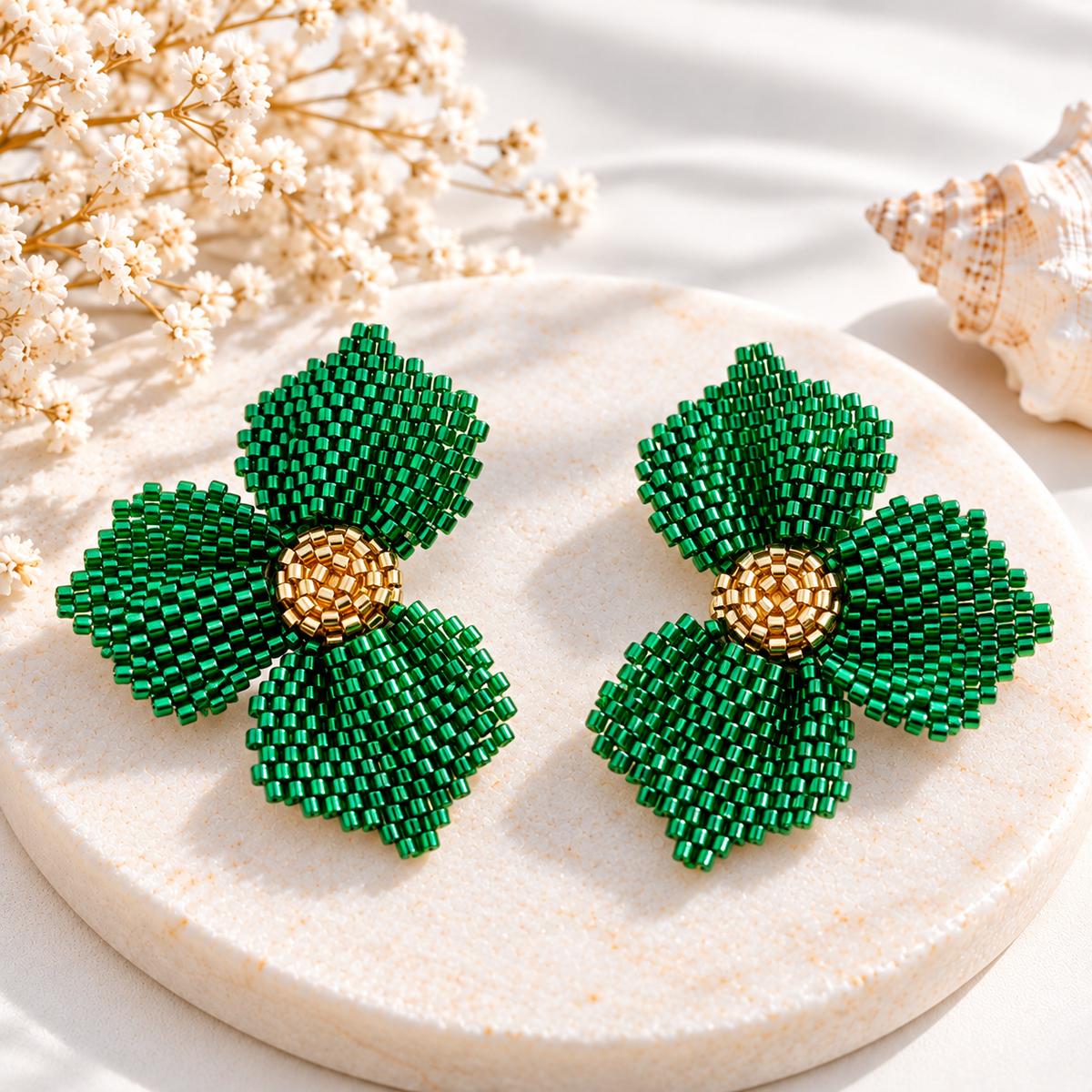 Jannesita Flower Miyuki Earrings | Handmade Beaded Jewelry | Bellalu