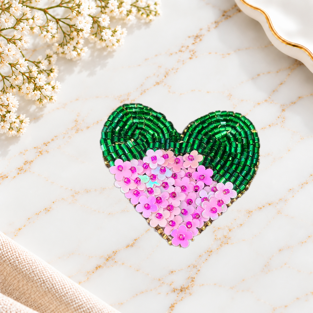 Handmade Heart Brooch – Embroidered Jewelry