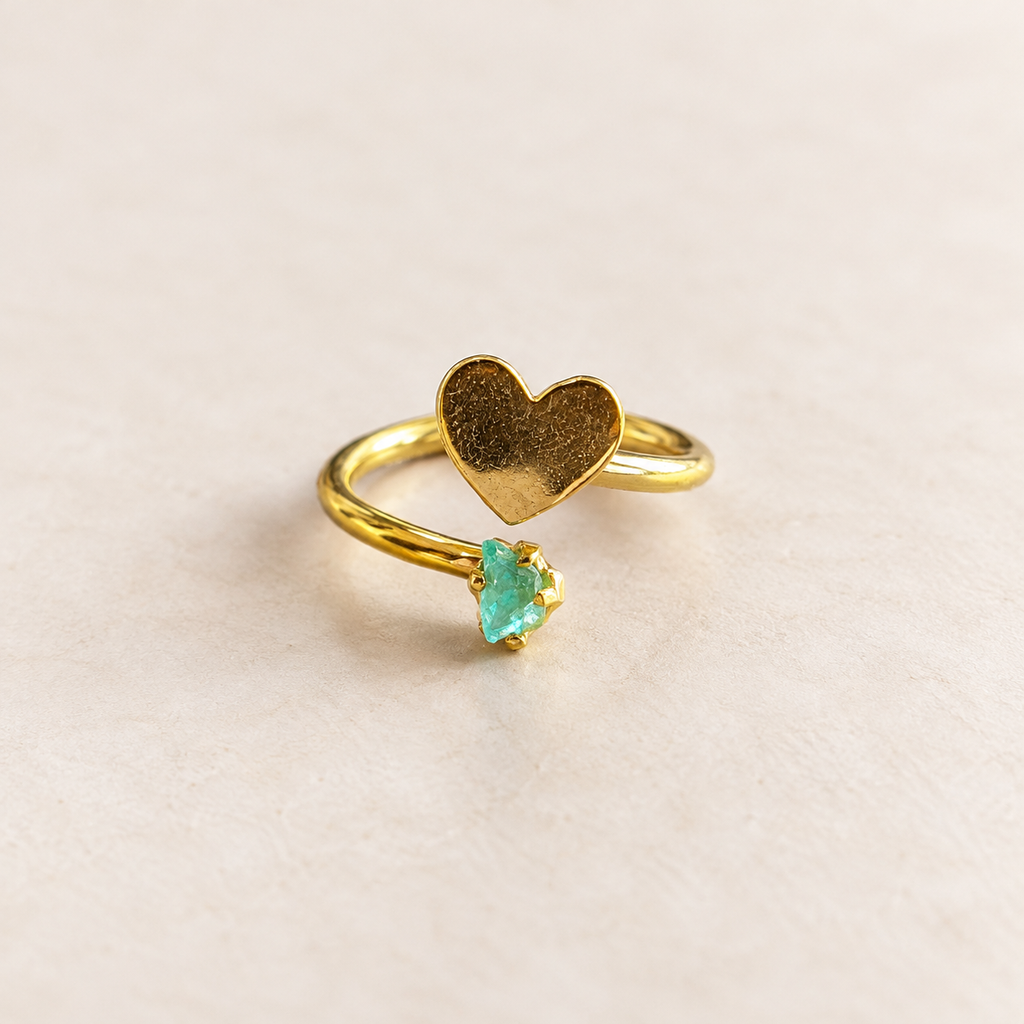 Raw Emerald Rings | Gold-Plated Bronze | Bellalu Jewelry
