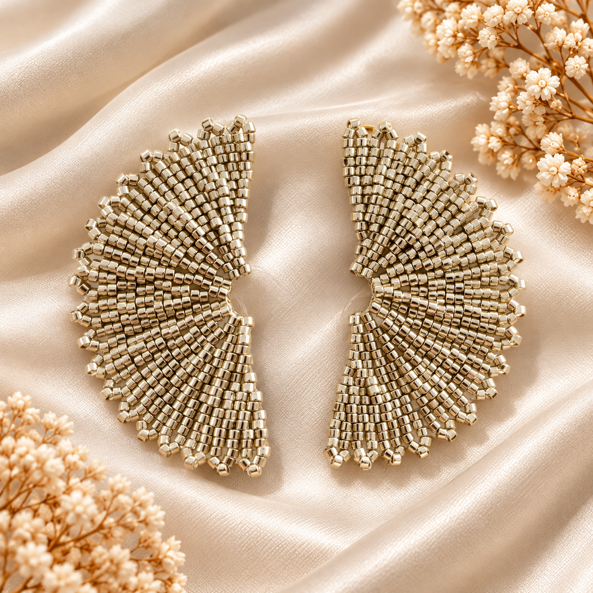 Olivia Fan Earrings | Handmade Miyuki Bead | Bellalu Jewelry