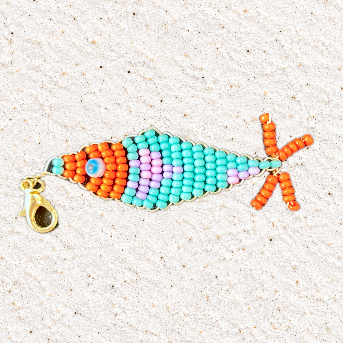 Beaded Fish Charm – Colorful Handmade Mostacilla Beads