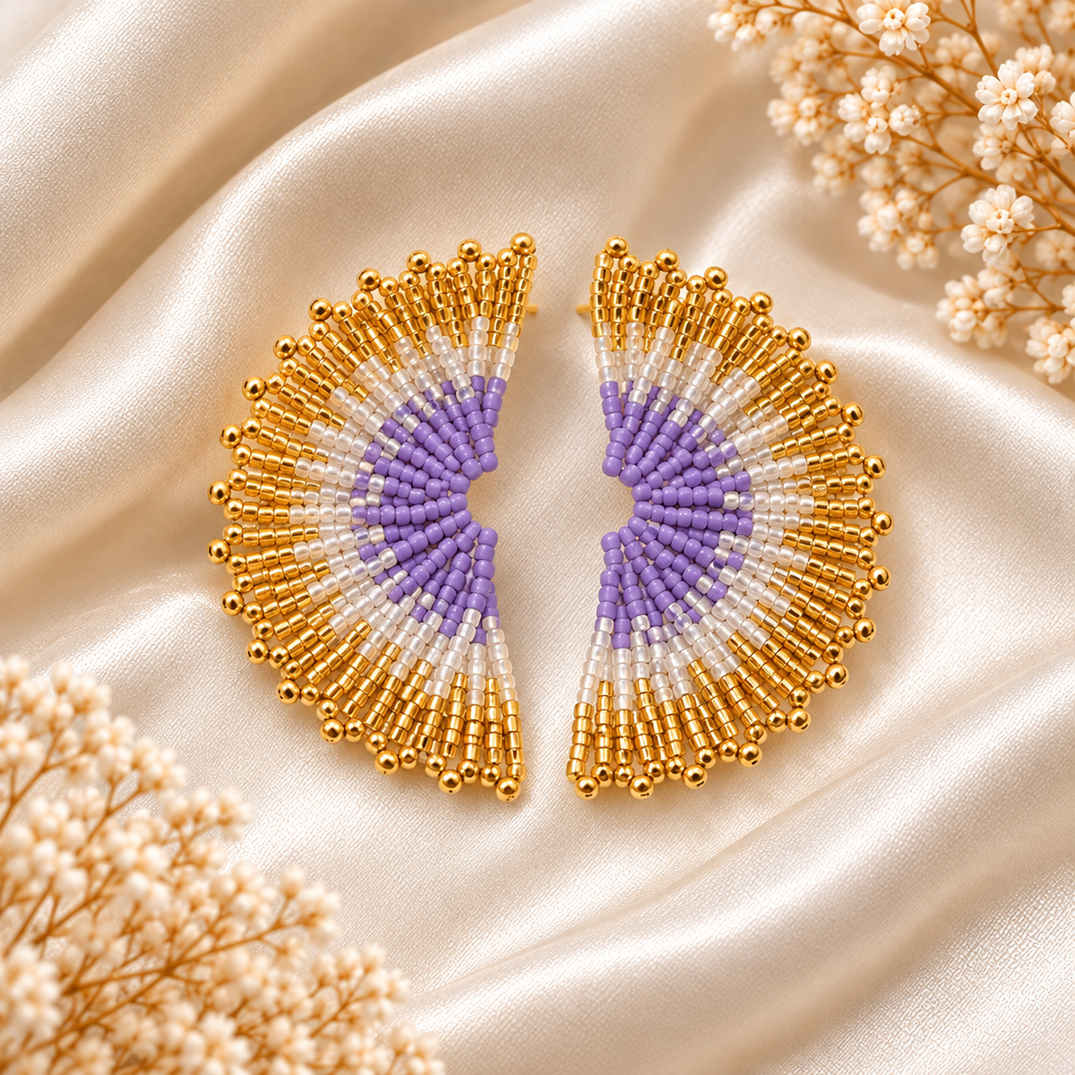 Aurora Fan Earrings – Miyuki Earrings | Bellalu Jewelry