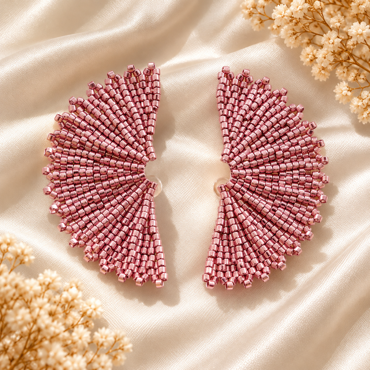 Olivia Fan Earrings | Handmade Miyuki Bead | Bellalu Jewelry