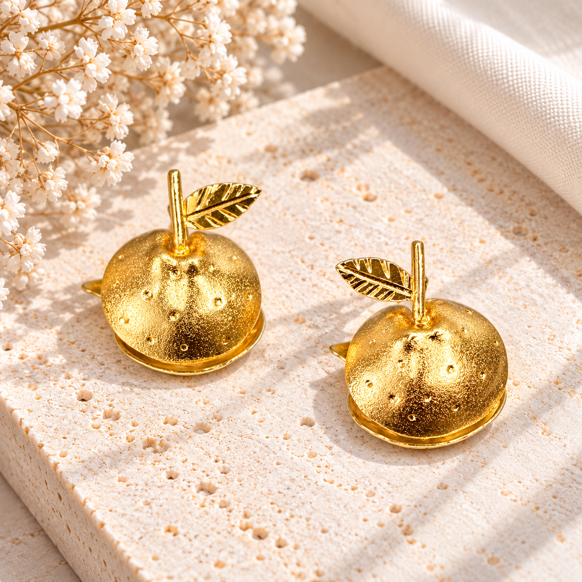 Napier-Shape Earrings | Handmade Bronze & Gold-Plated Statement Earrings