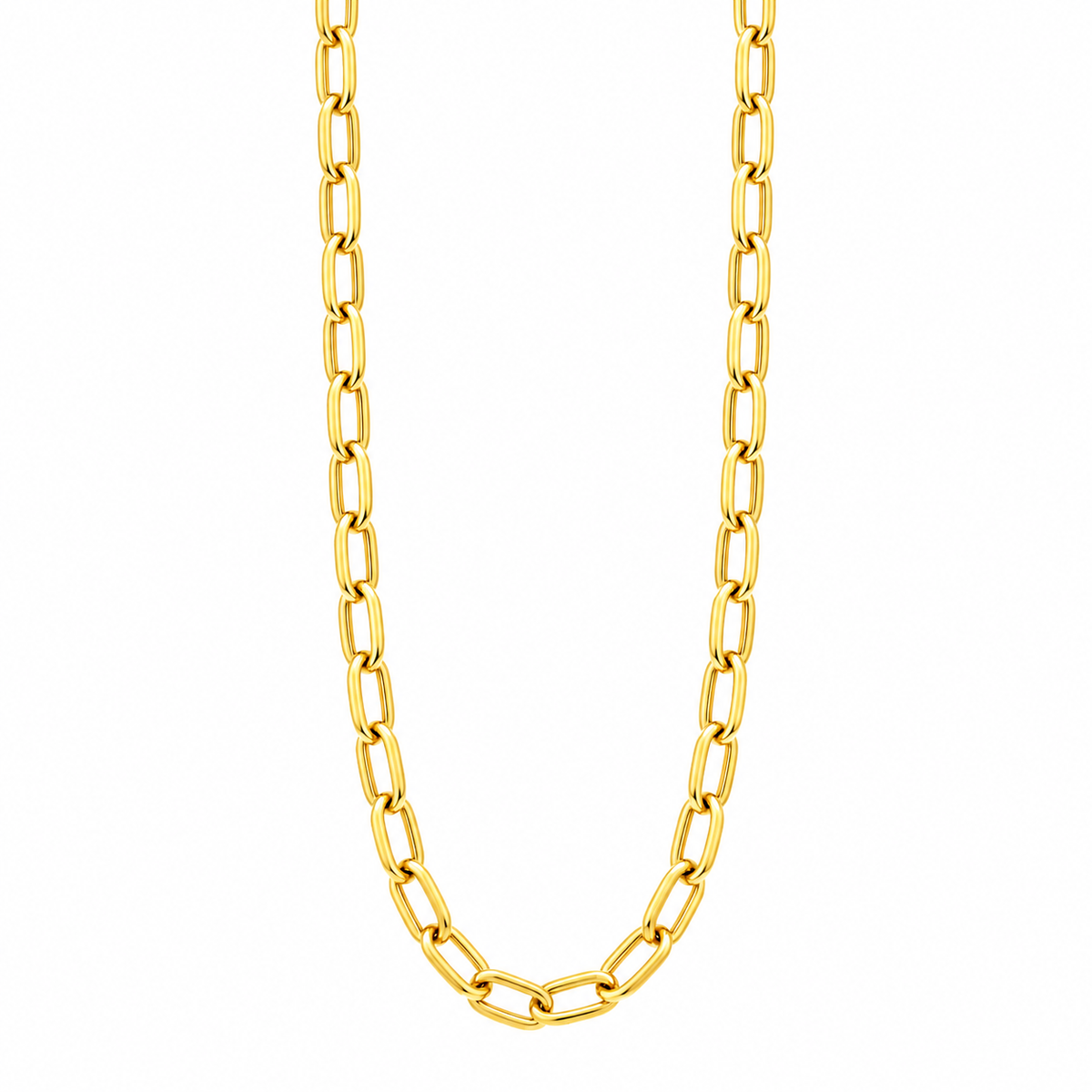 Gold-Plated Bronze Open Oval Chain | Bellalu Jewelry
