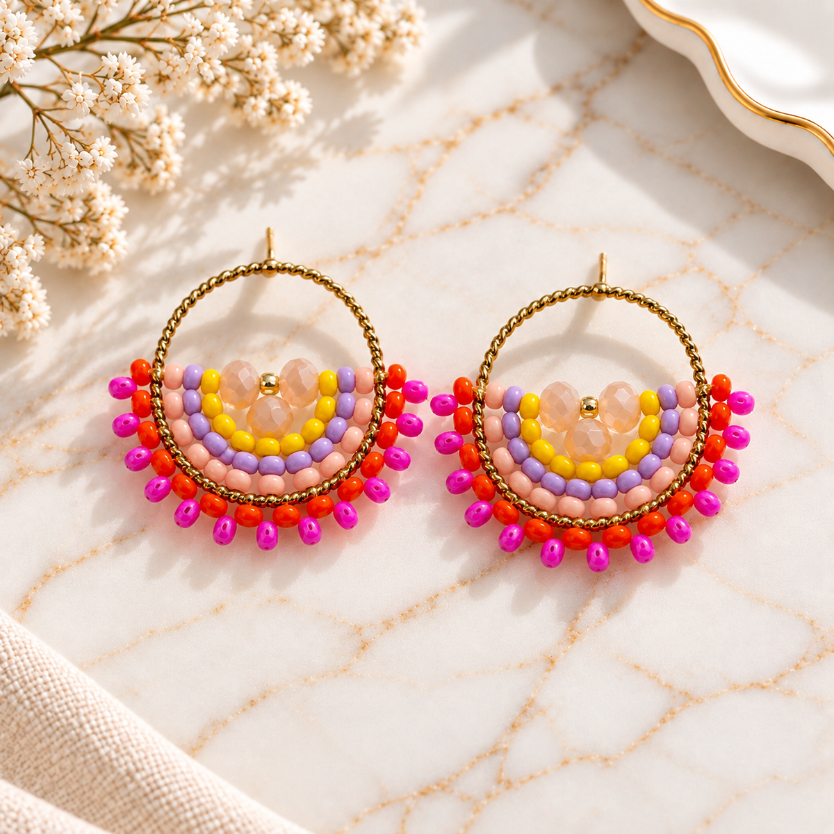 Danna Earrings | Handmade Statement Earrings | Bellalu Jewelry