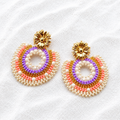 Beatriz Earrings | Handmade Colorful Miyuki Beaded Statement Earrings | Bellalu Jewelry
