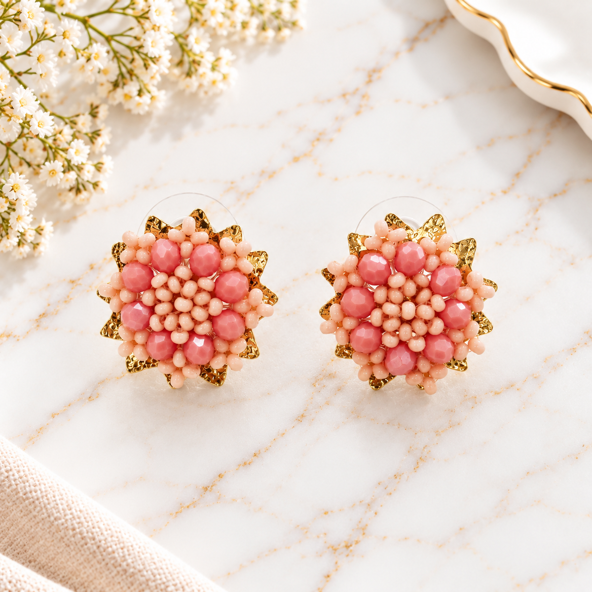 Stars Earrings | Gold-Plated Bronze Jewelry