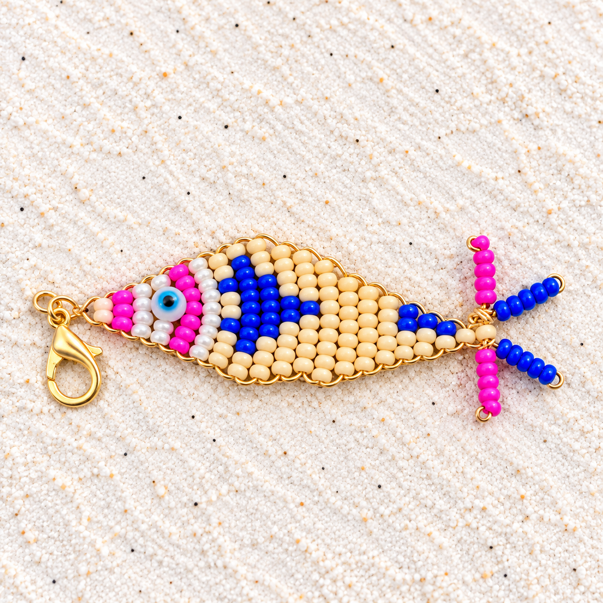 Beaded Fish Charm – Colorful Handmade Mostacilla Beads