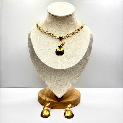 pear necklace earrings set 