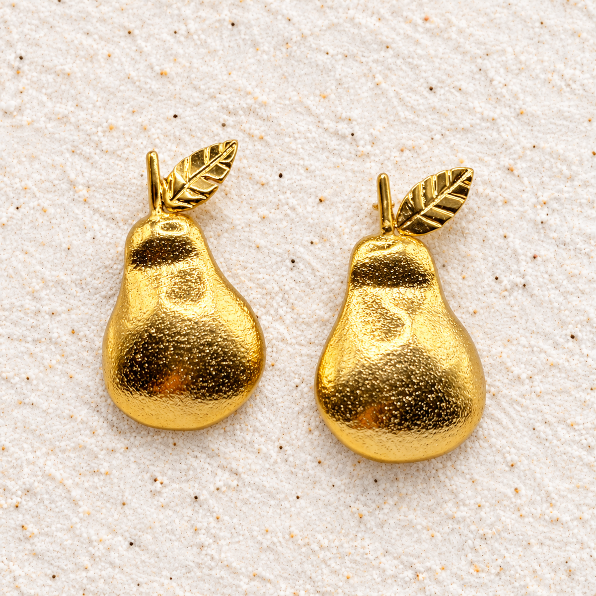 Pear Shape Earrings | Handmade Bronze & Gold-Plated Earrings
