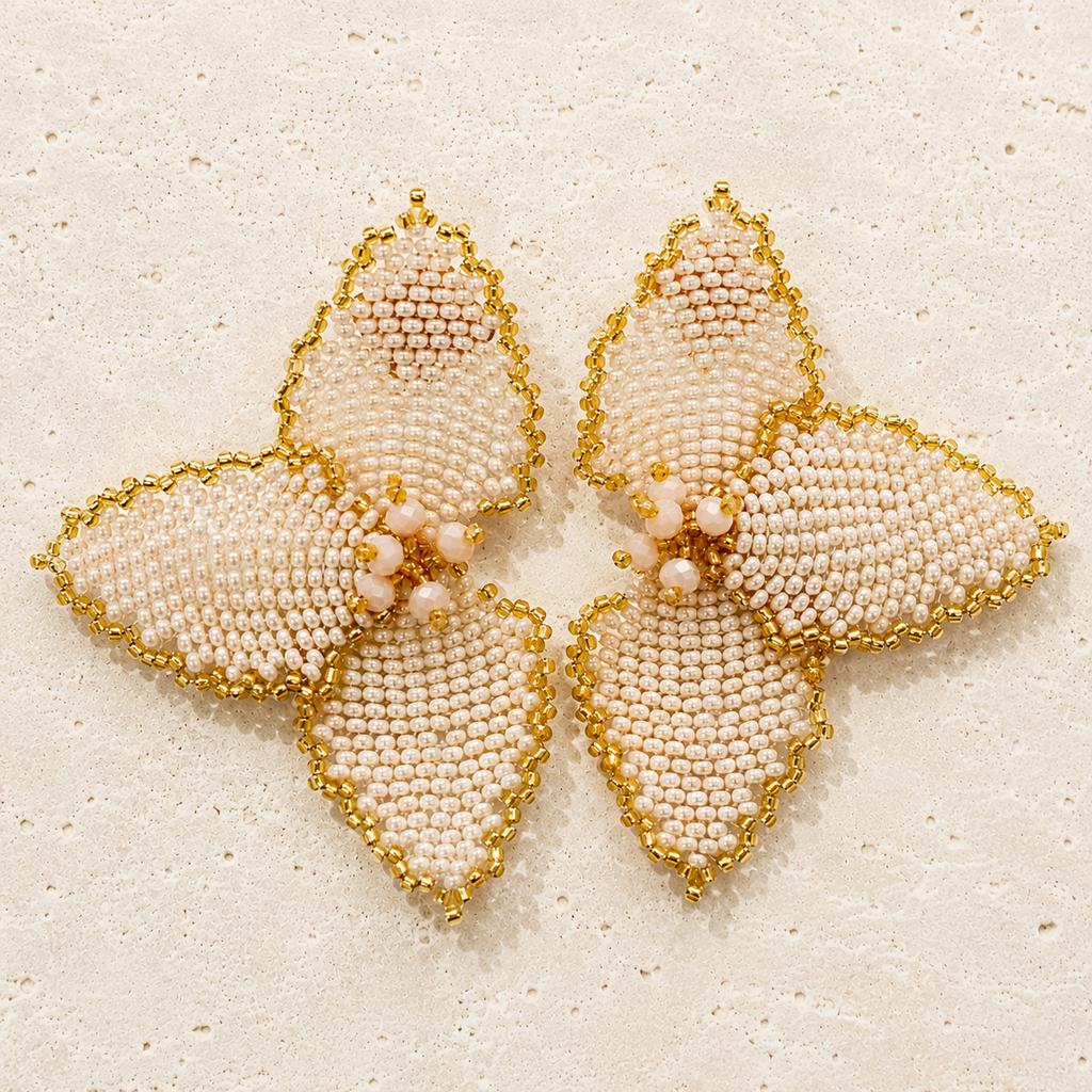 Half Flower Earrings Modern Floral Statement Jewelry for Women