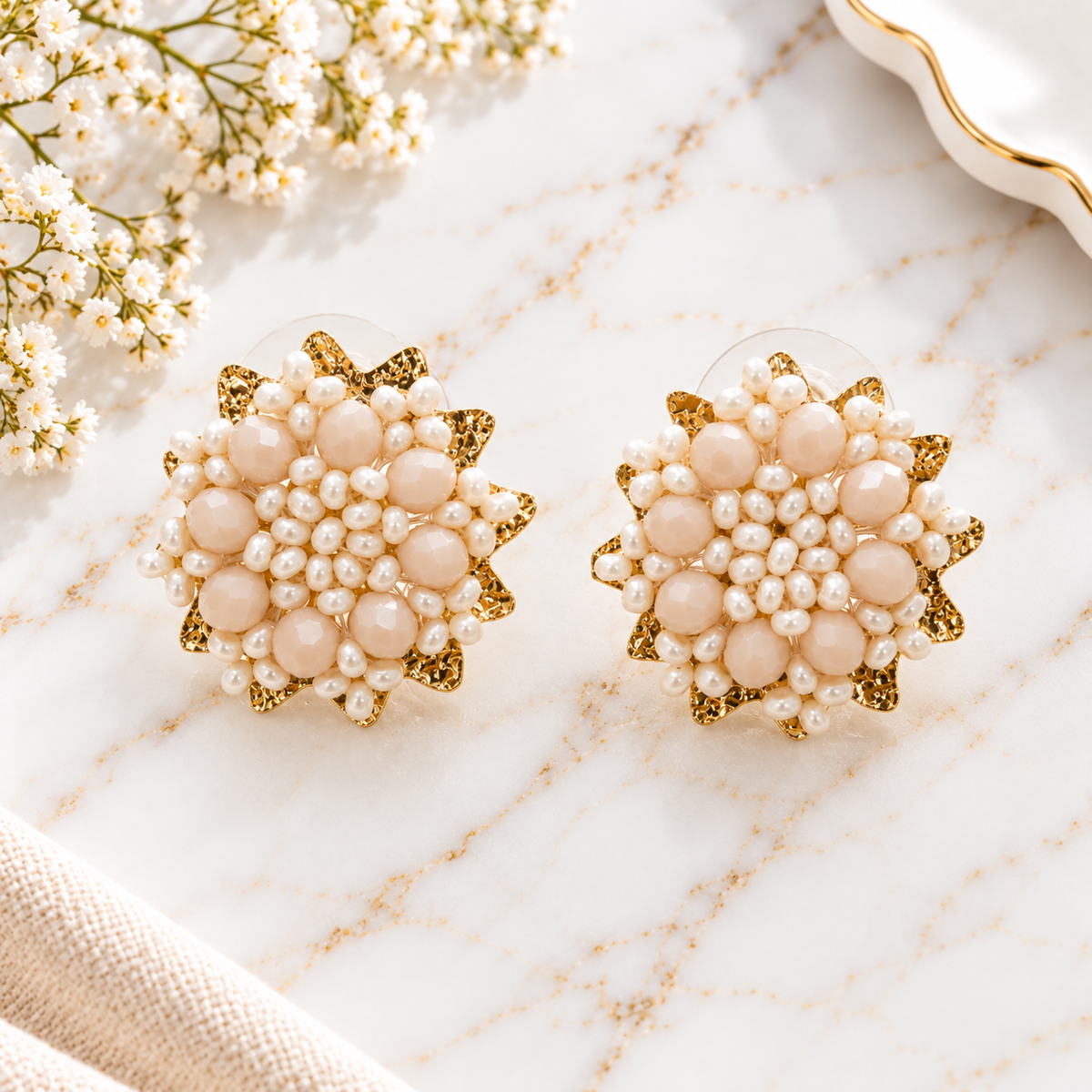 Stars Earrings | Gold-Plated Bronze Jewelry