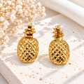 Pineapple Earrings | Handmade Bronze & Gold-Plated Statement Earrings