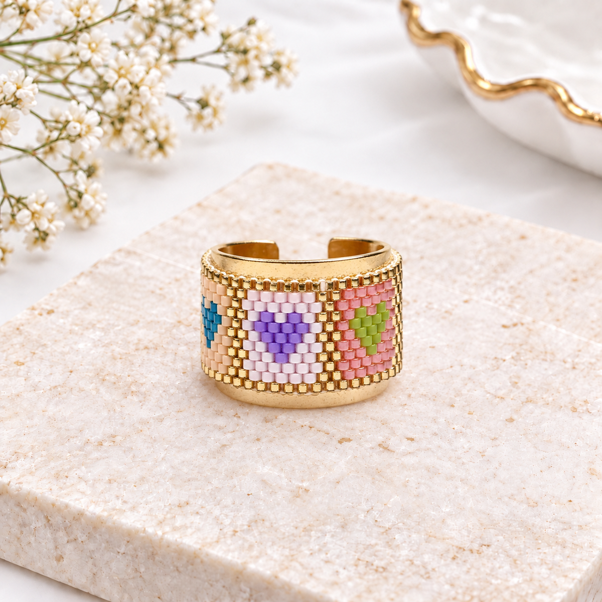 Faige Adjustable Ring | Gold-Plated Bronze Ring