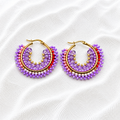 Aviv Earrings | Handmade Miyuki Beaded Hoops | Bellalu Jewelry