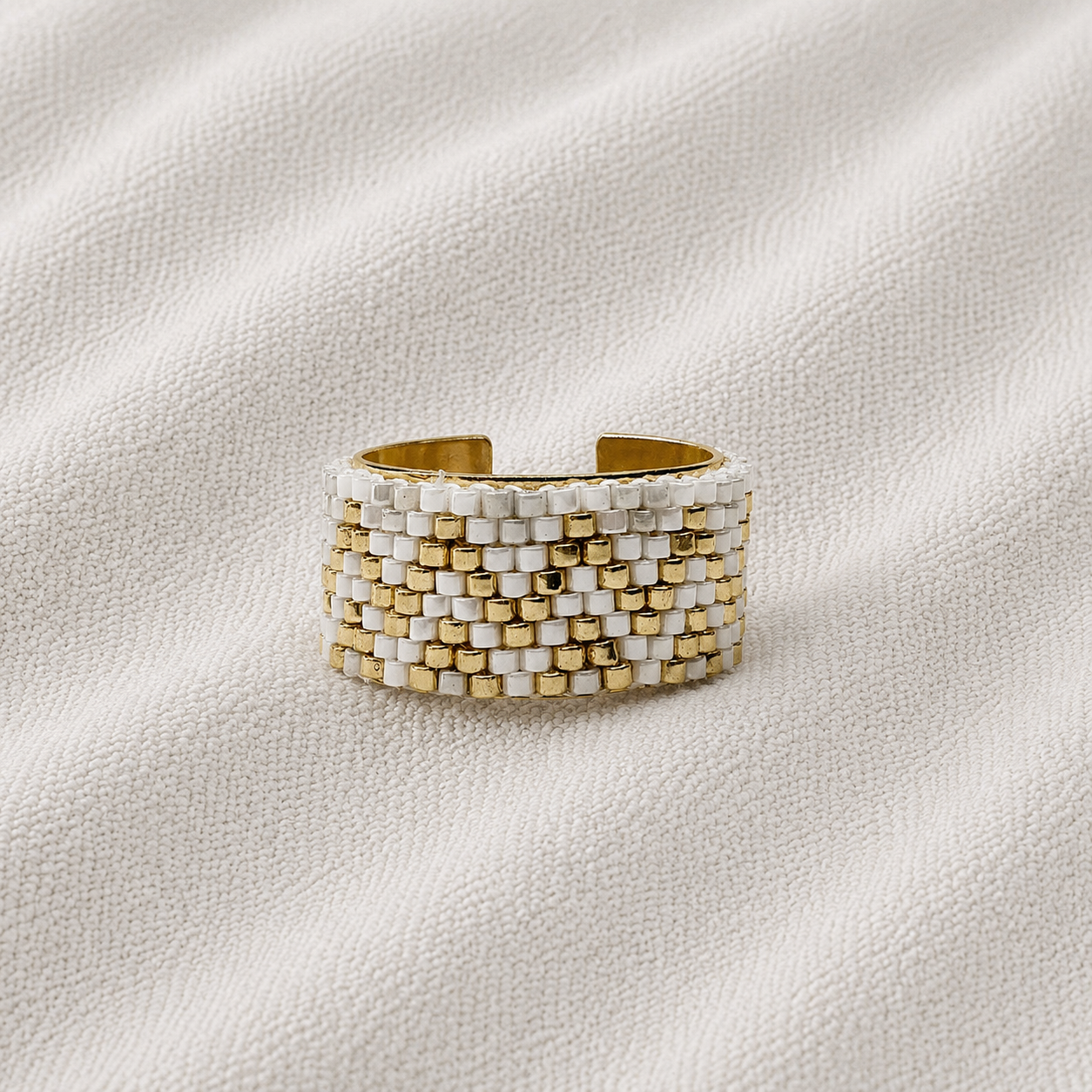 Ahuva Miyuki Adjustable Ring | Handmade Beaded Jewelry