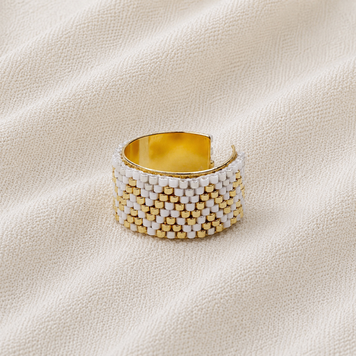 Ahuva Miyuki Adjustable Ring | Handmade Beaded Jewelry