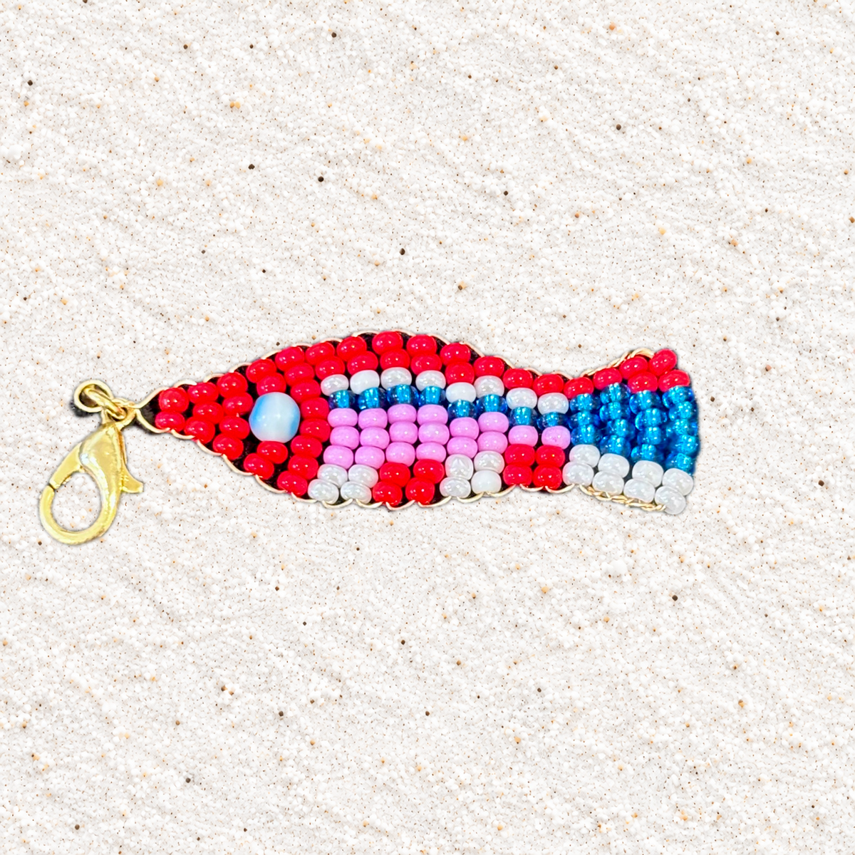 Beaded Fish Charm – Colorful Handmade Mostacilla Beads