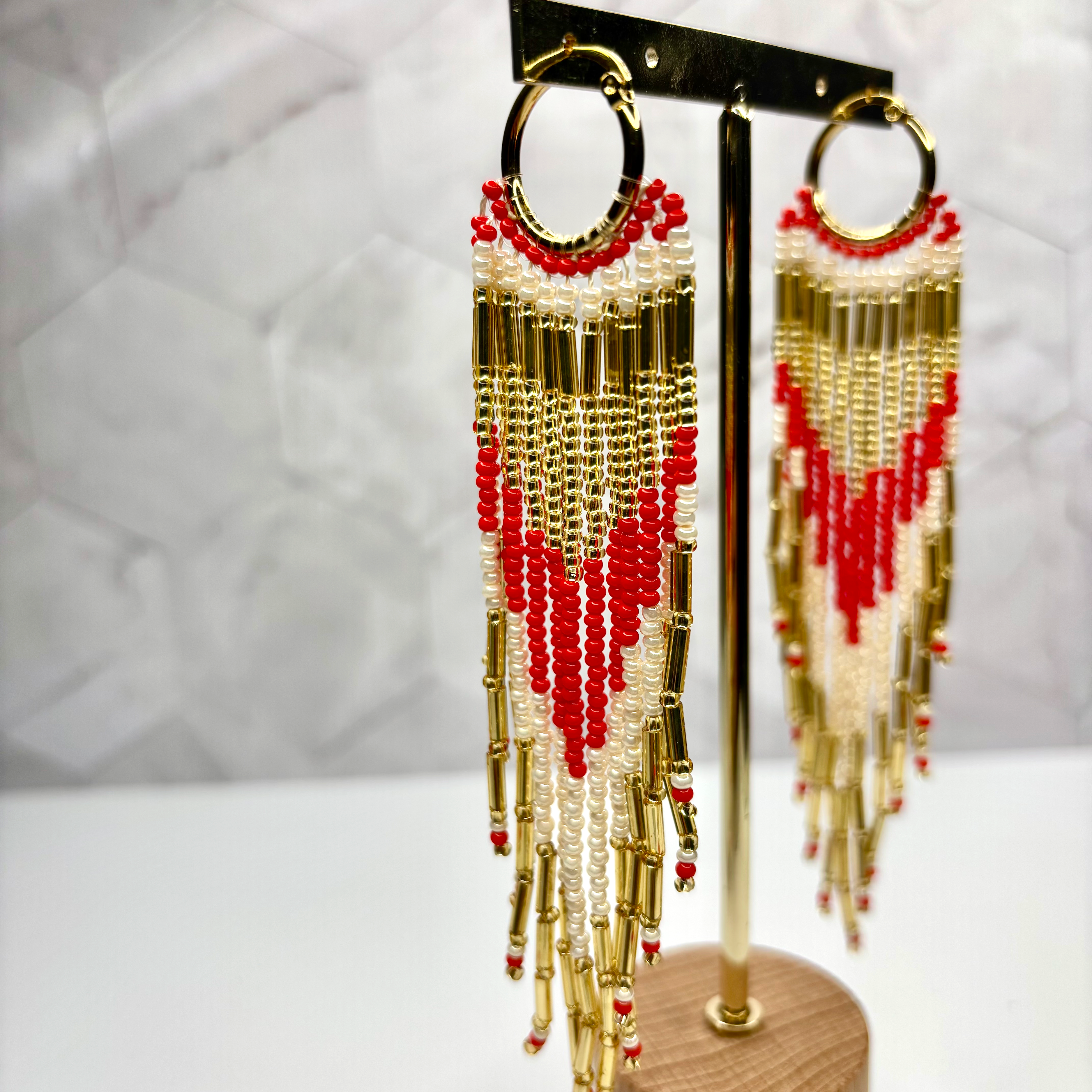 Boucles d'oreilles à pompons faites à la main