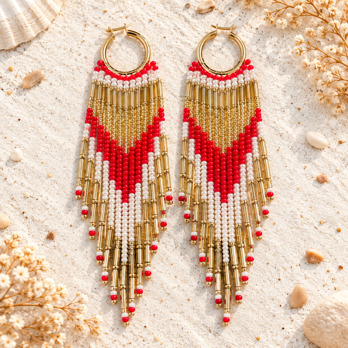 Boucles d'oreilles à pompons faites à la main