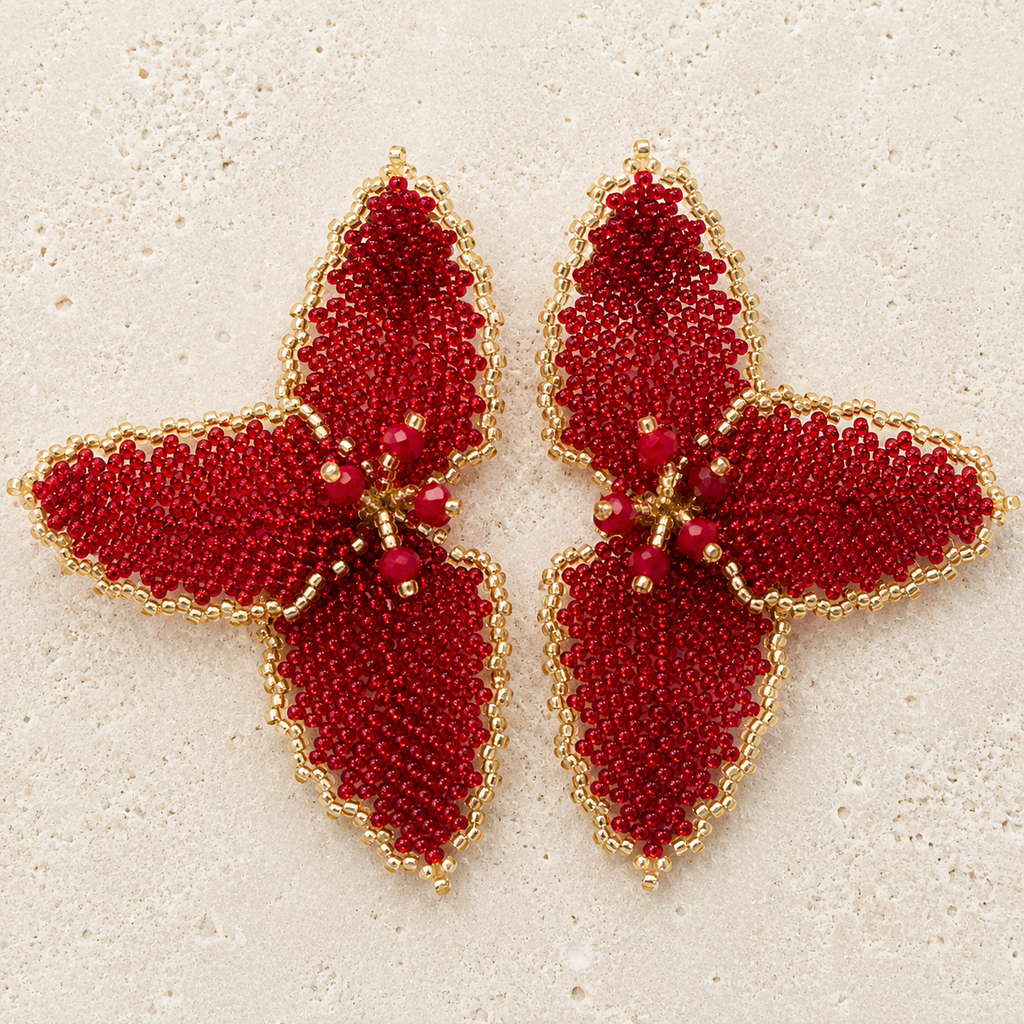 Half Flower Earrings Modern Floral Statement Jewelry for Women