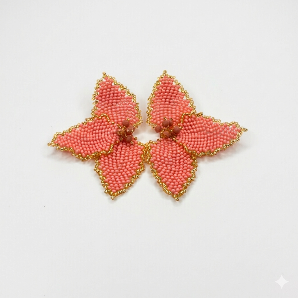 Half Flower Earrings Modern Floral Statement Jewelry for Women