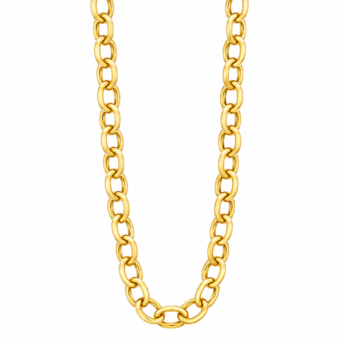 Gold-Plated Bronze Semi Round Chain | Bellalu Jewelry