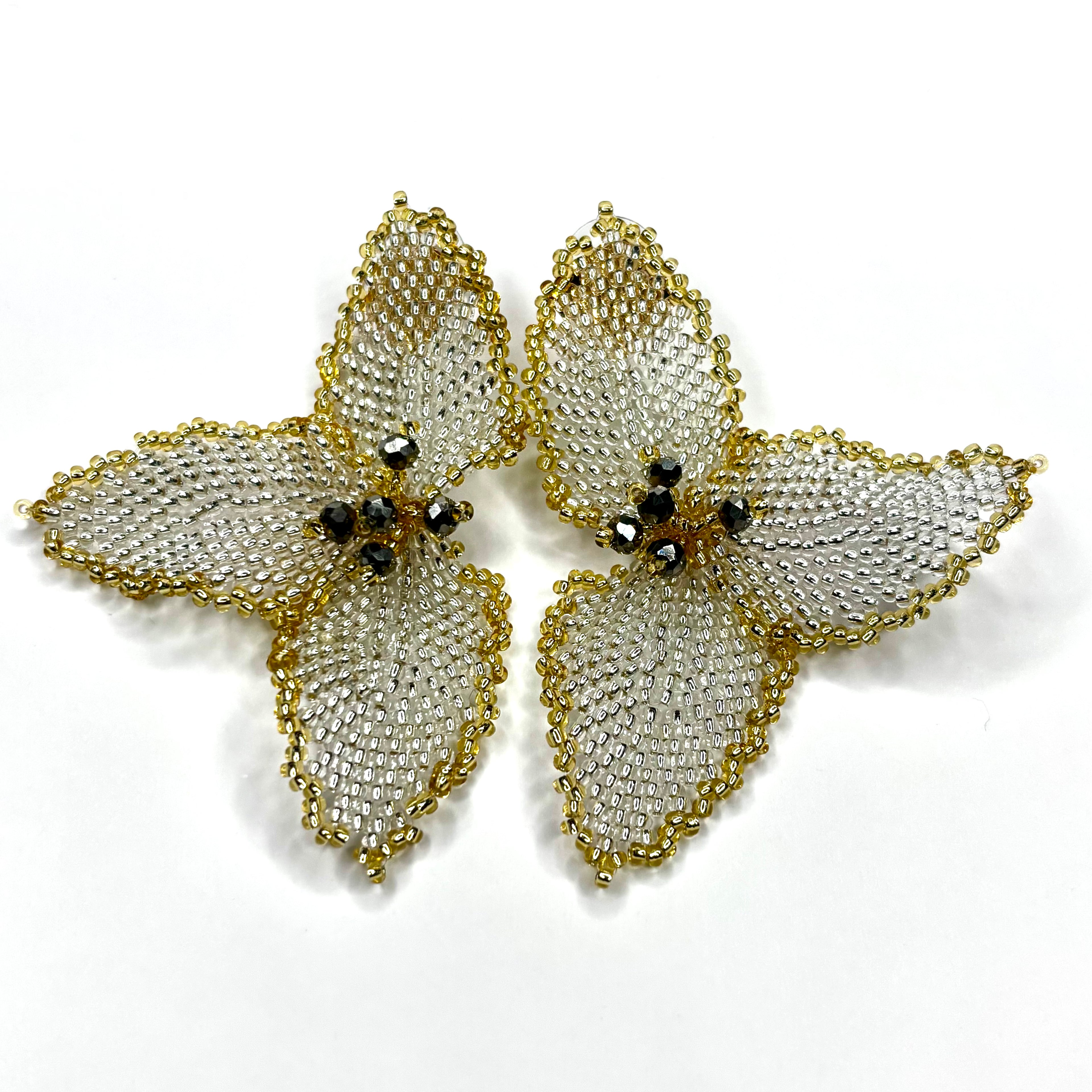 Half Flower Earrings Modern Floral Statement Jewelry for Women
