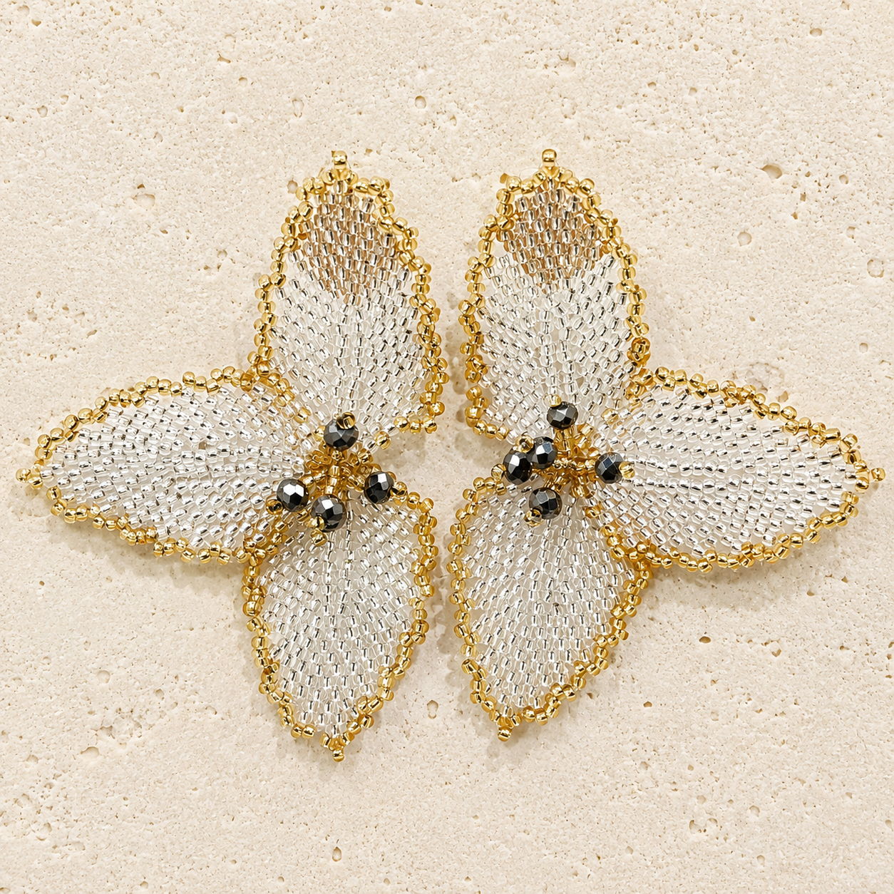 Half Flower Earrings Modern Floral Statement Jewelry for Women