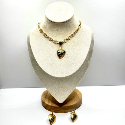 strawberry necklace set