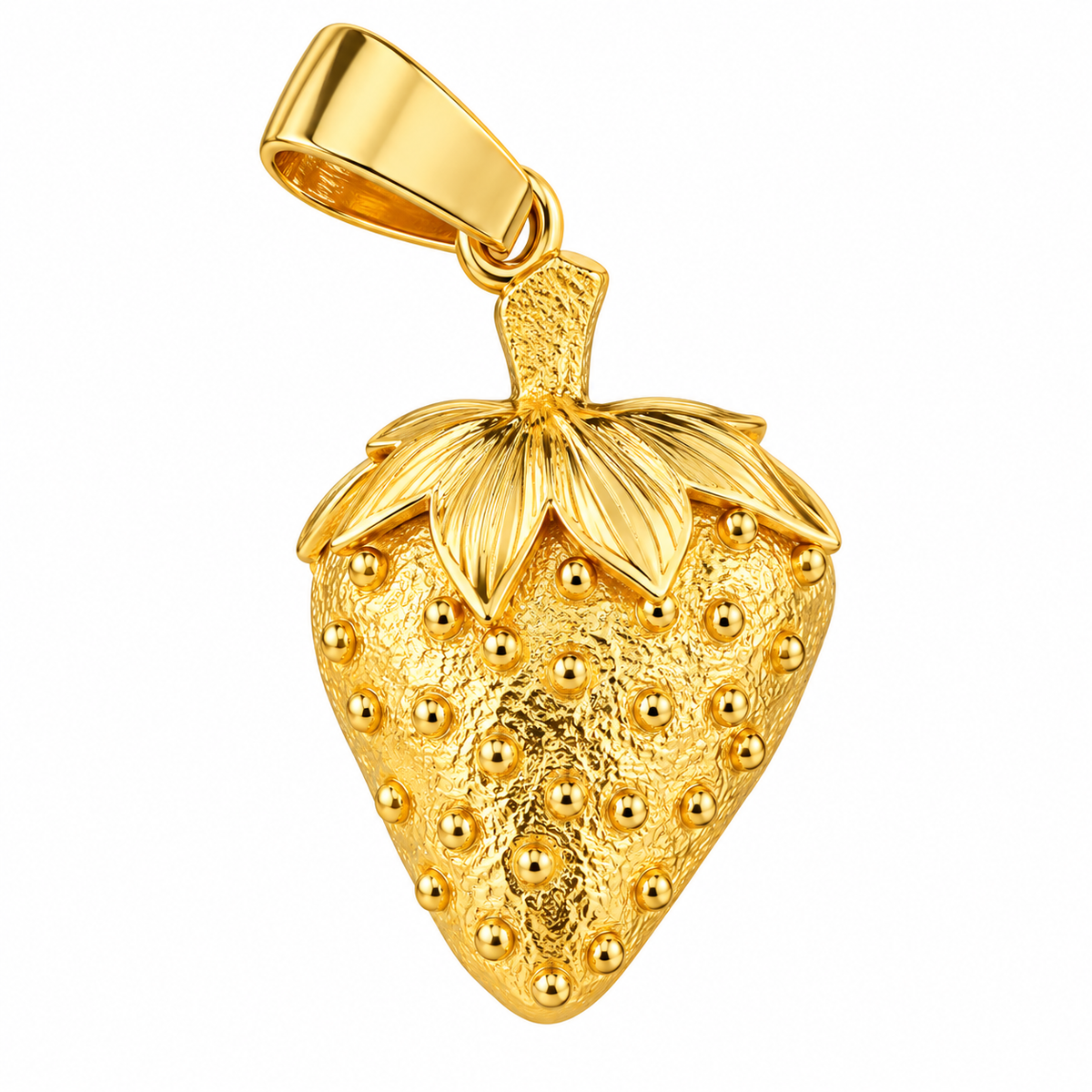 Strawberry Charm | Handmade Bronze & Gold Plated Charm | Bellalu Jewelry