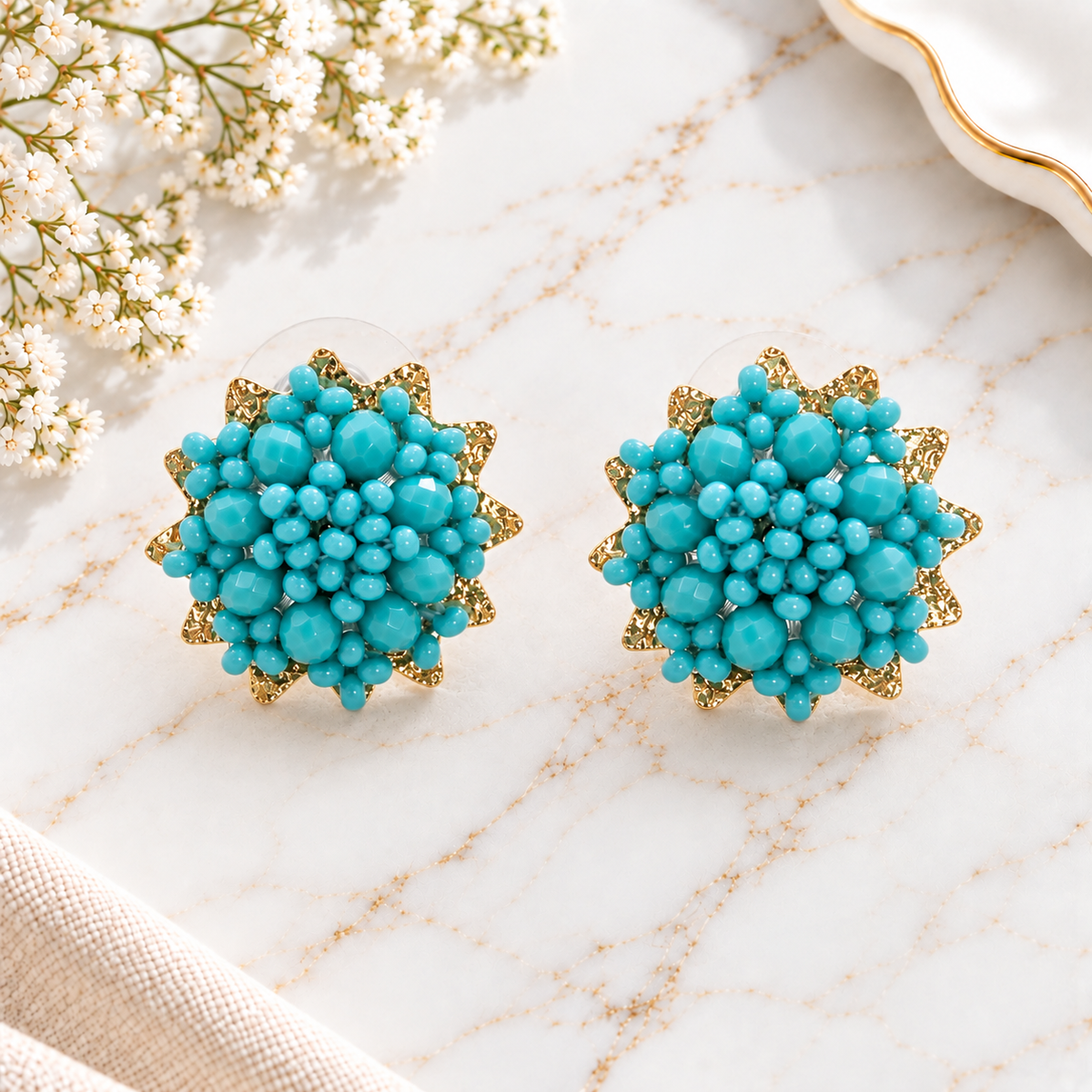 Stars Earrings | Gold-Plated Bronze Jewelry