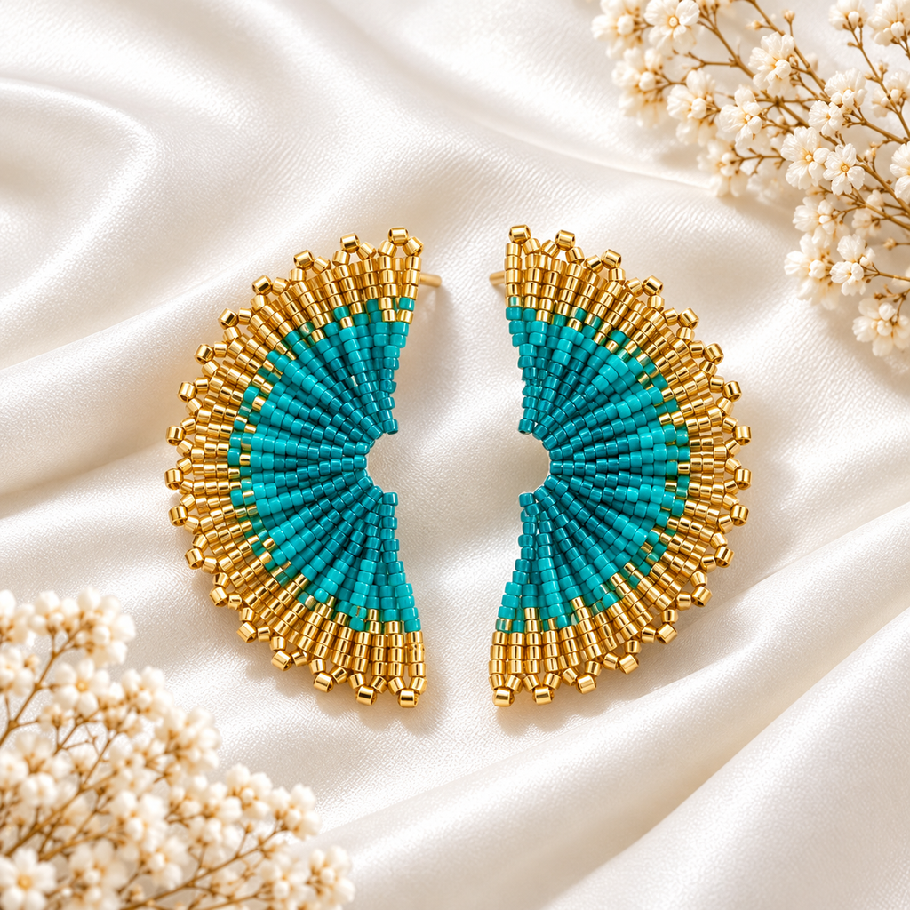 Aurora Fan Earrings – Miyuki Earrings | Bellalu Jewelry
