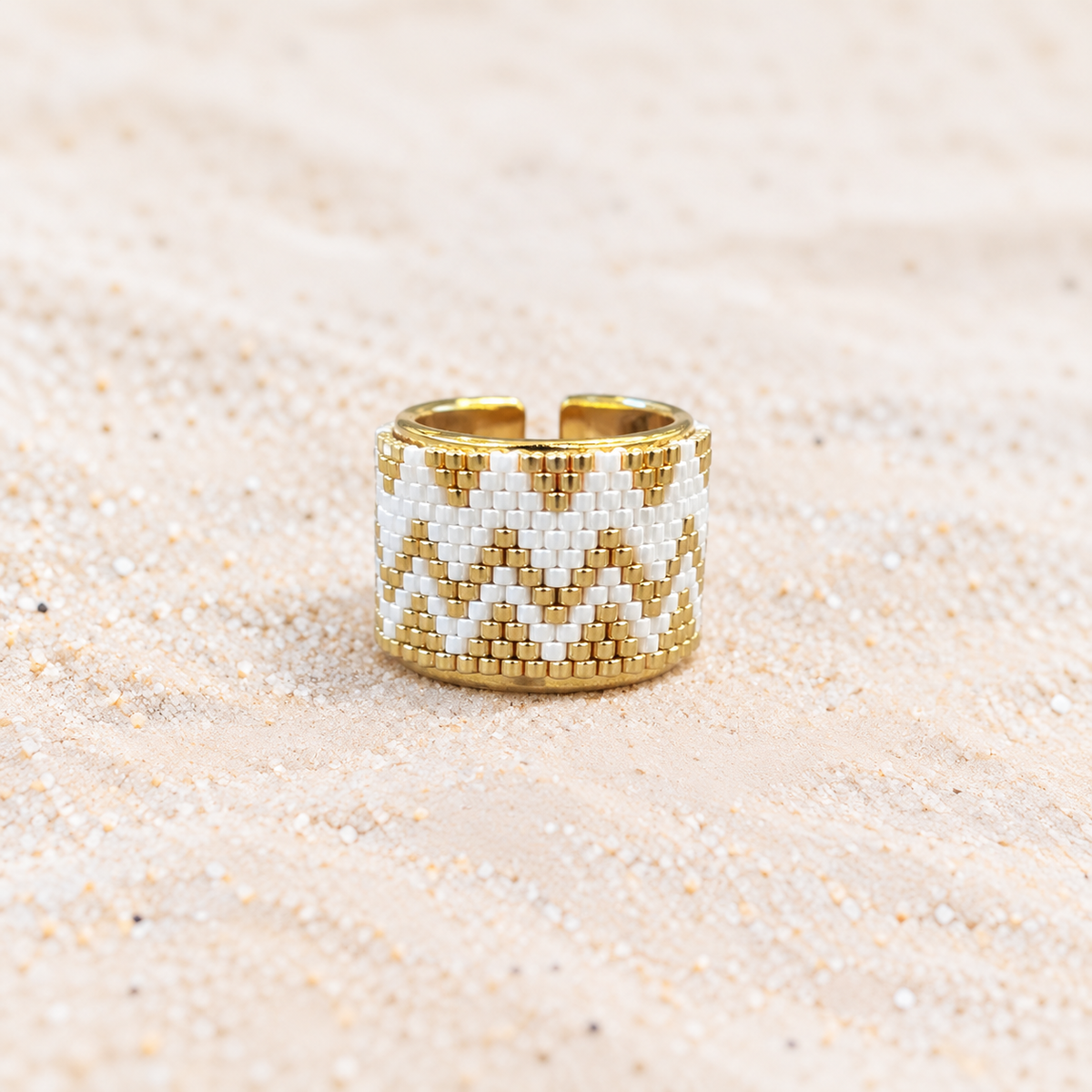 Susy Adjustable Ring | Handmade Miyuki Beaded Ring