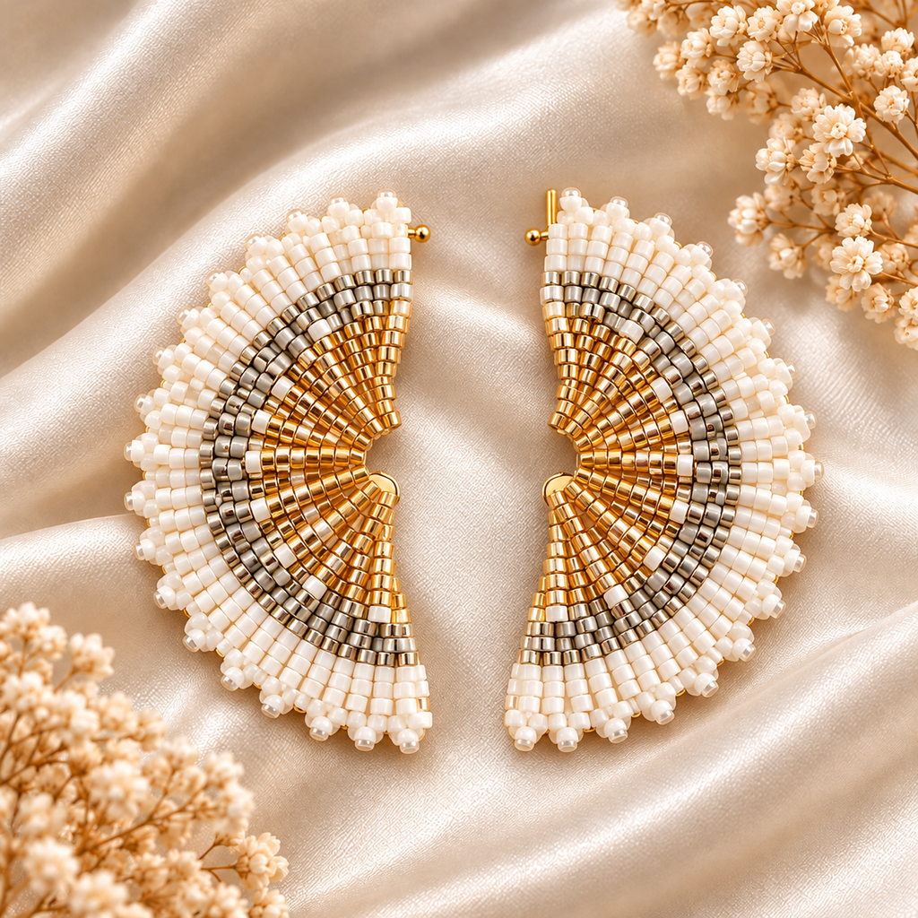 Aurora Fan Earrings – Miyuki Earrings | Bellalu Jewelry