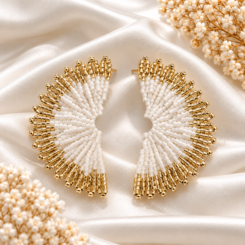 Aurora Fan Earrings – Miyuki Earrings | Bellalu Jewelry