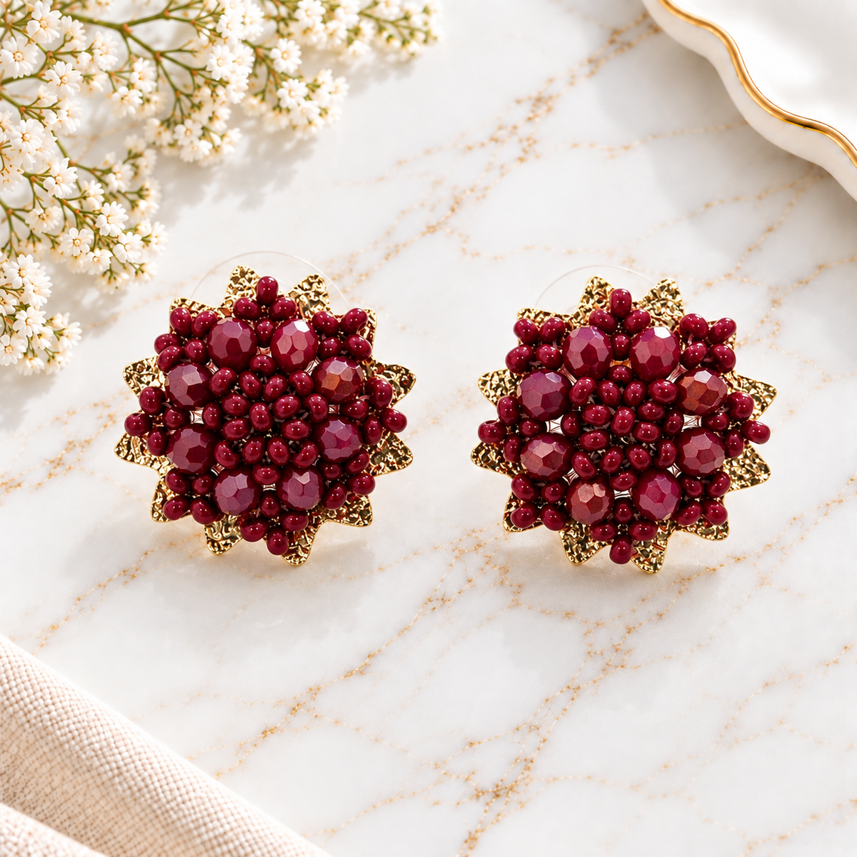 Stars Earrings | Gold-Plated Bronze Jewelry