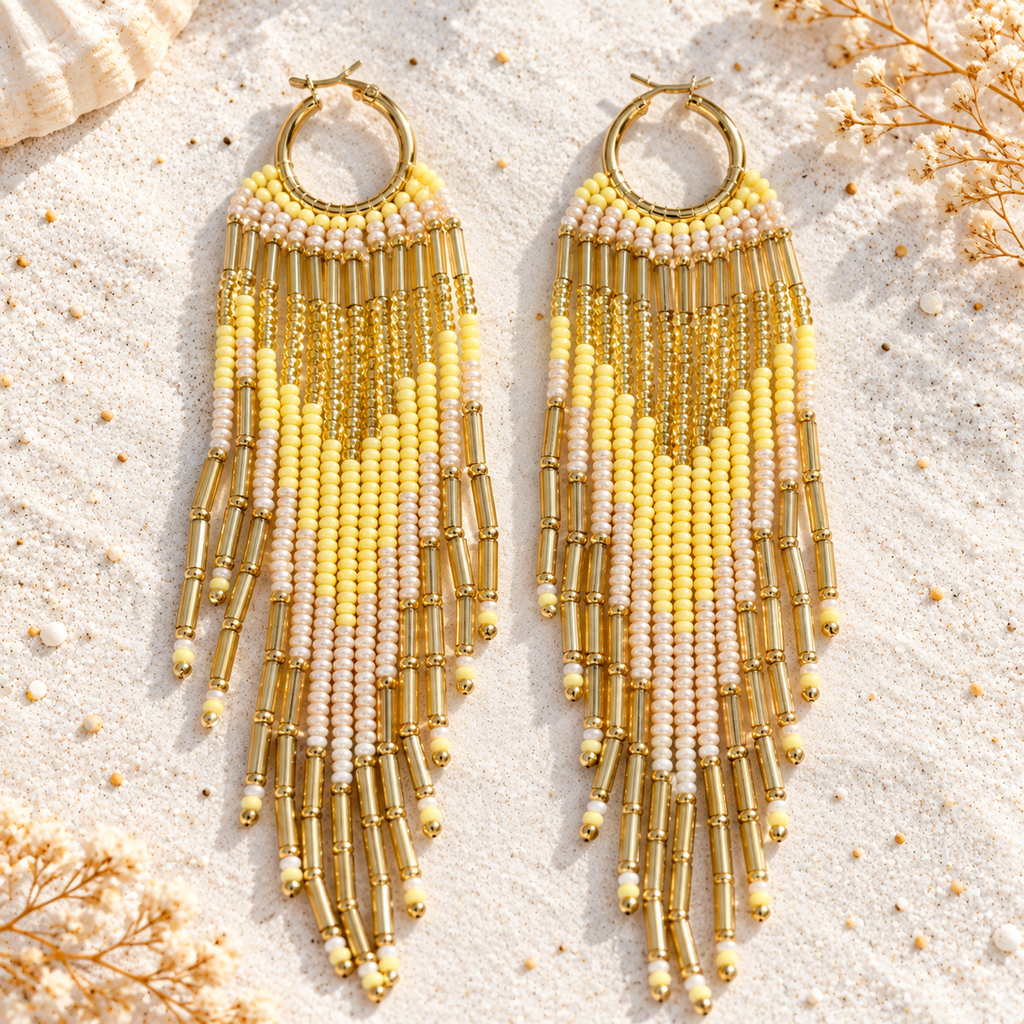 Lena Tassel Earrings | Handmade Bronze & Gold-Plated Statement