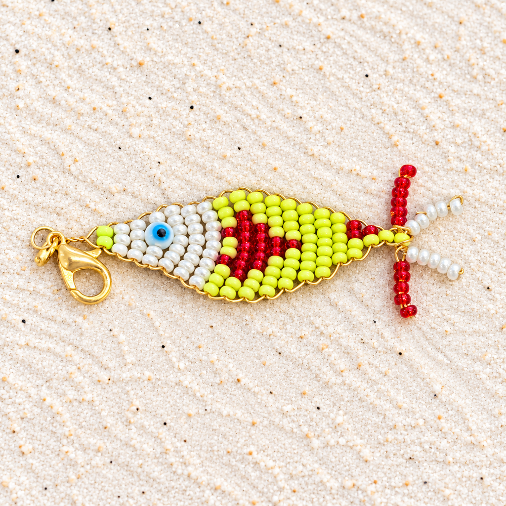 Beaded Fish Charm – Colorful Handmade Mostacilla Beads