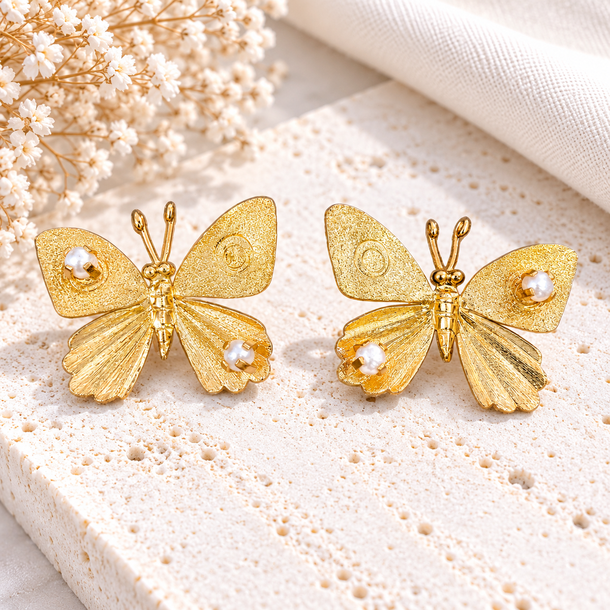 Zacha Butterfly Earrings | Gold Statement Earrings | Bellalu Jewelry