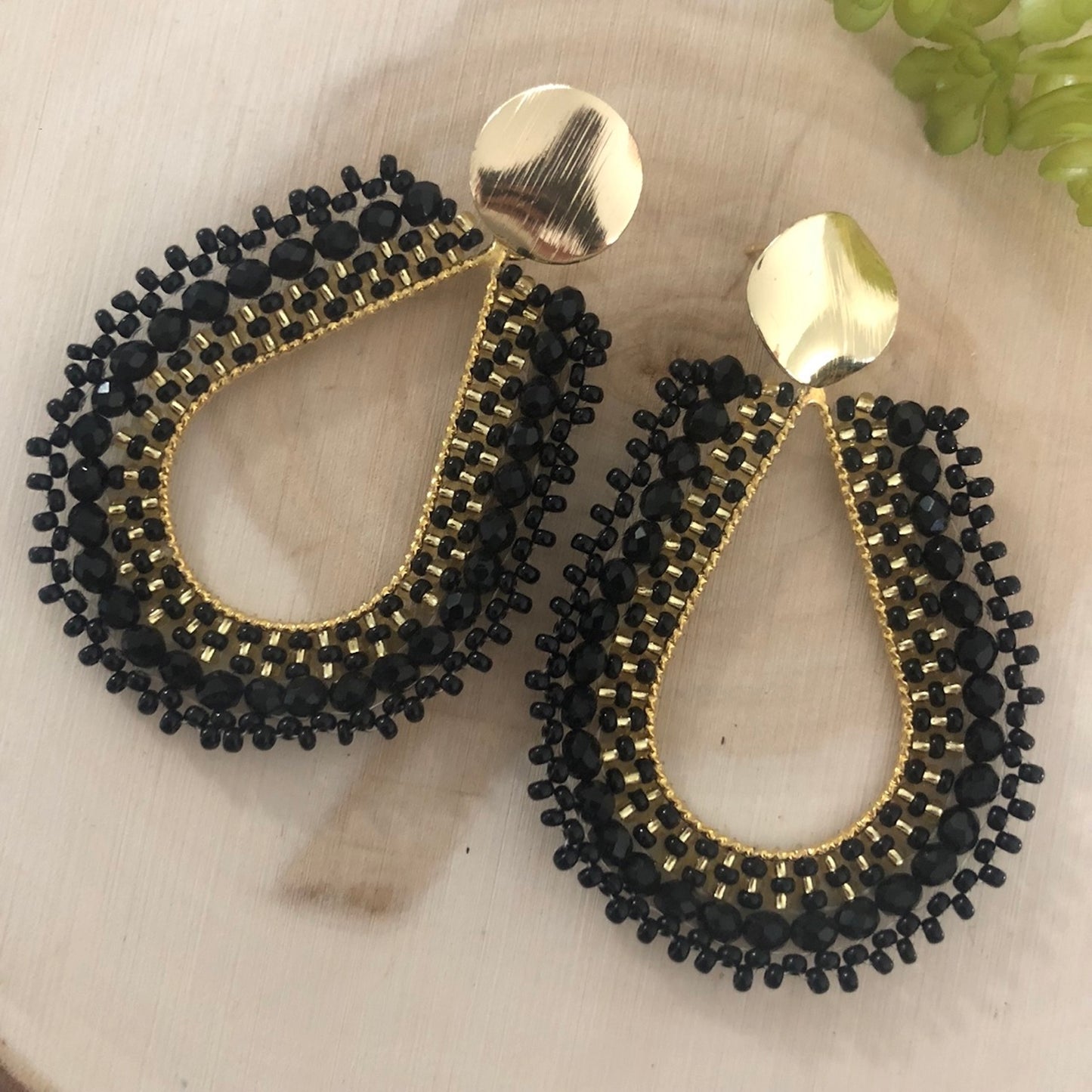 Handmade Beaded Drop Shape Earrings
